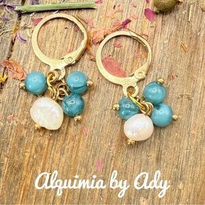 Alquimia Gold and Blue Earrings